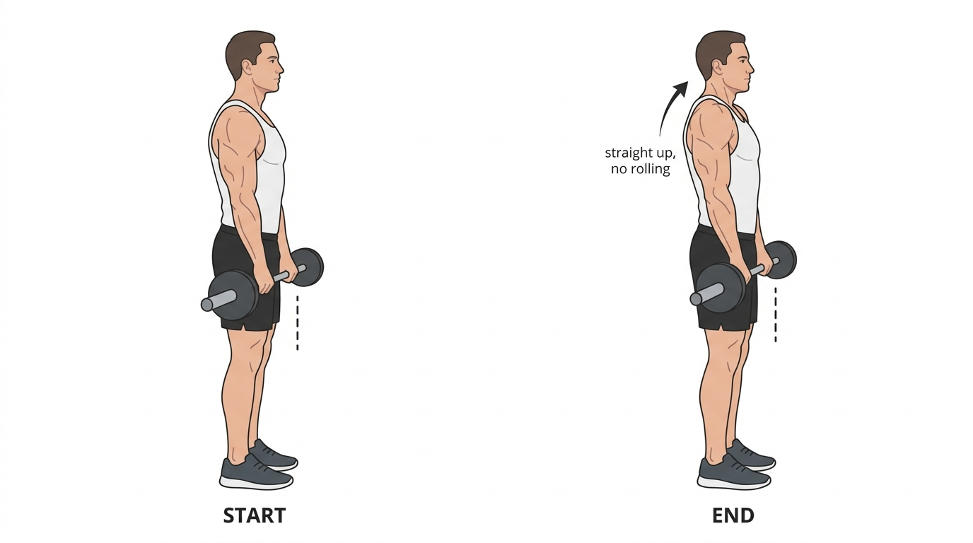 Barbell shrug form
