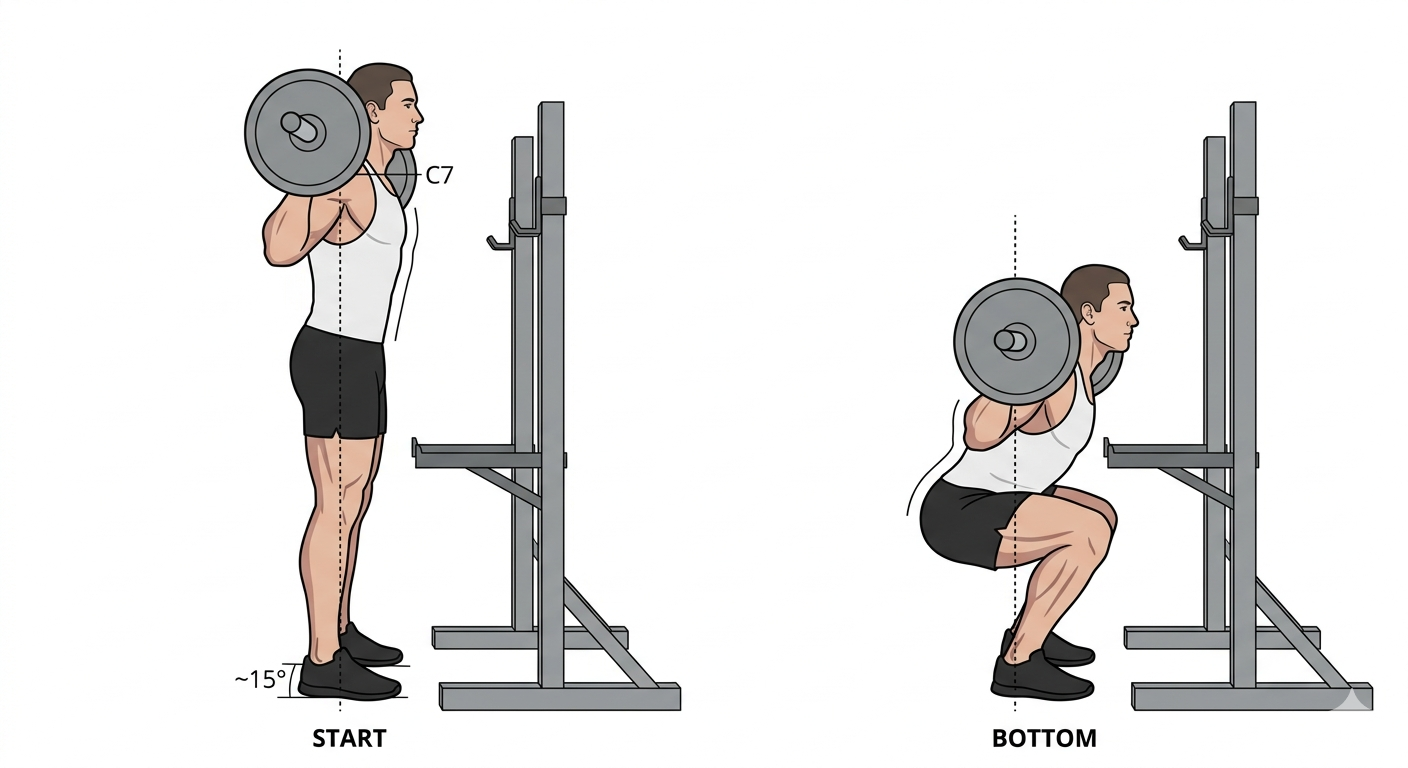 Barbell squat form
